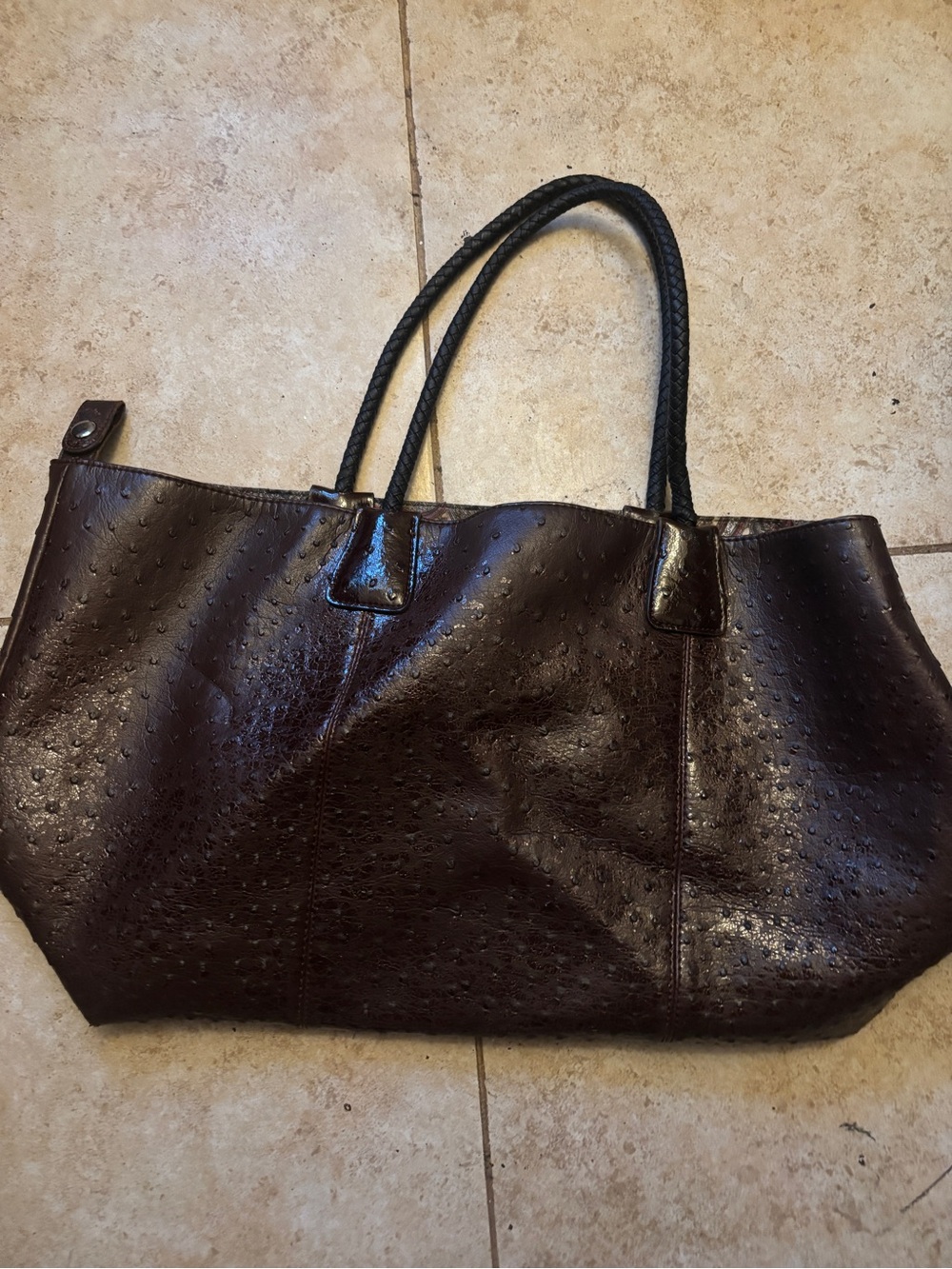 Classic Brown/Burgundy Tote Bag